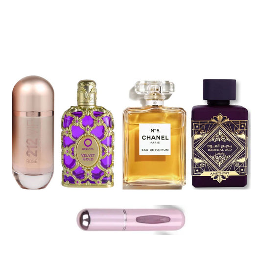 VELVET+VIPROSE+CHANEL5+AMATISTALAT+PERFU